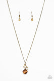 Stylishly Square - Brass Necklace - Paparazzi Accessories