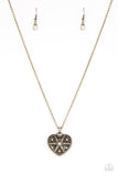 Casanova Charm - Brass Necklace - Paparazzi Accessories