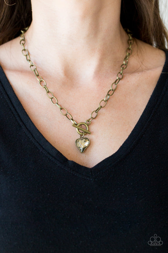 Princeton Princess - Brass Necklace - Paparazzi Accessories