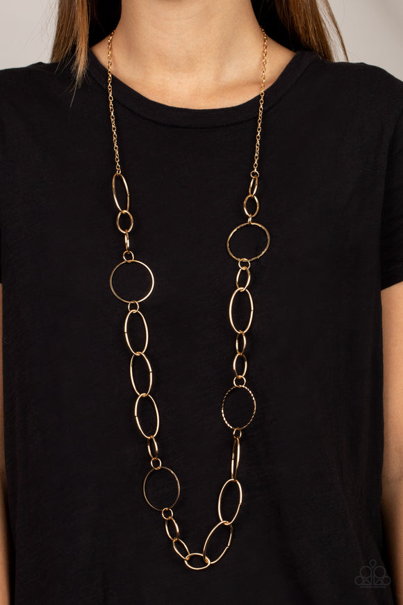 Perfect MISMATCH - Gold Necklace - Paparazzi Accessories