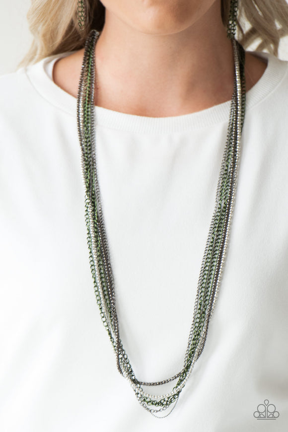 Colorful Calamity - Green Necklace - Paparazzi Accessories