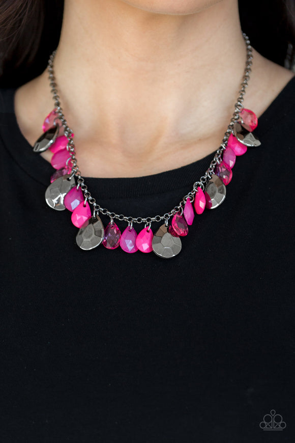 Hurricane Season - Pink Necklace - Paparazzi Accessories