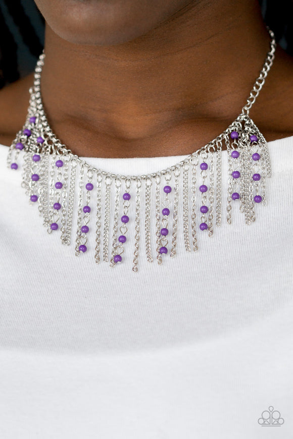 Harlem Hideaway - Purple Necklace - Paparazzi Accessories