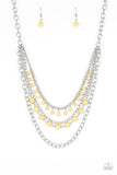 Ground Forces - Yellow Necklace - Paparazzi Accessories