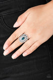 Blooming Fireworks - Blue Ring - Paparazzi Accessories
