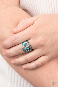 Treasure Chest Charm - Blue Ring - Paparazzi Accessories