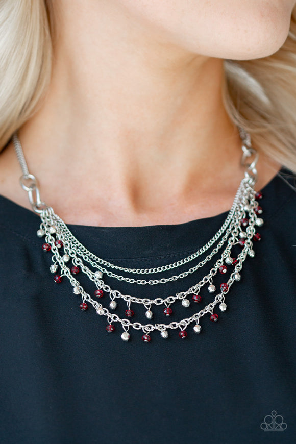 Financially Fabulous - Red Necklace - Paparazzi Necklaces