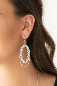 Marry Into Money - White Earrings - Paparazzi Accessories