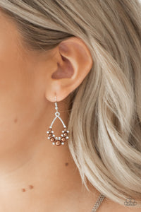Fancy First - Brown Earrings - Paparazzi Accessories
