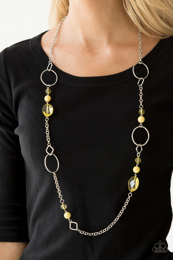Very Visionary - Yellow Necklace - Paparazzi Accessories