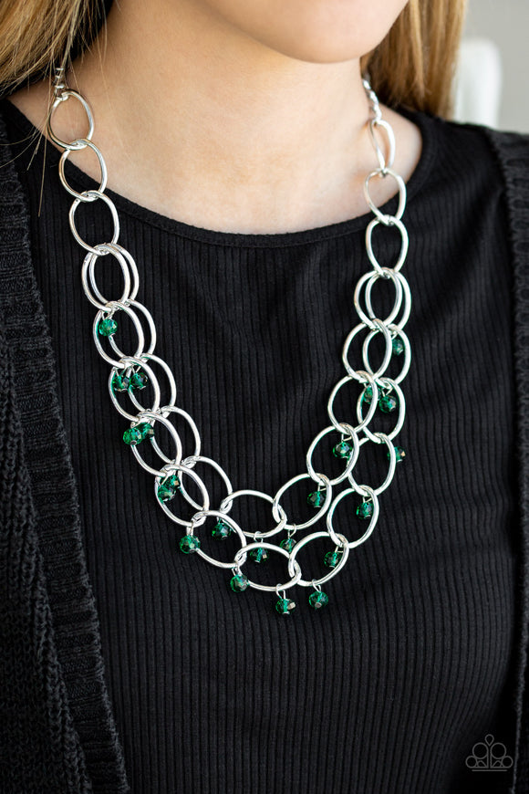 Yacht Tour - Green Necklace - Paparazzi Accessories