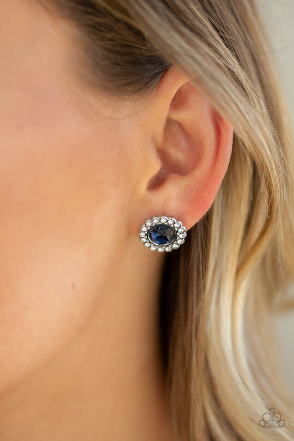 Floral Glow - Blue Earrings - Paparazzi Accessories