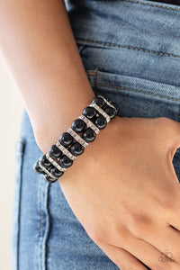 Glowing Glam - Black Bracelet - Paparazzi Accessories