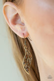 Sparkling Stems - Brass Earrings - Paparazzi Accessories