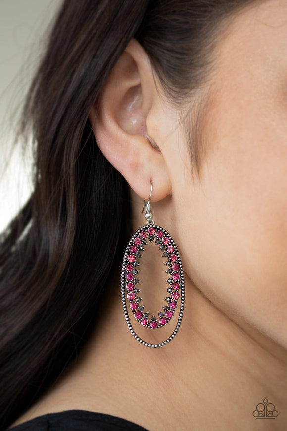 Marry Into Money - Pink Earrings - Paparazzi Accessories
