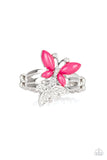 Flutter Flirt - Pink Ring - Paparazzi Accessories