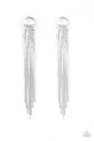 Level Up - White Earrings - Paparazzi Accessories 