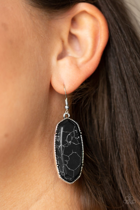 Stone Quest - Black Earrings - Paparazzi Accessories