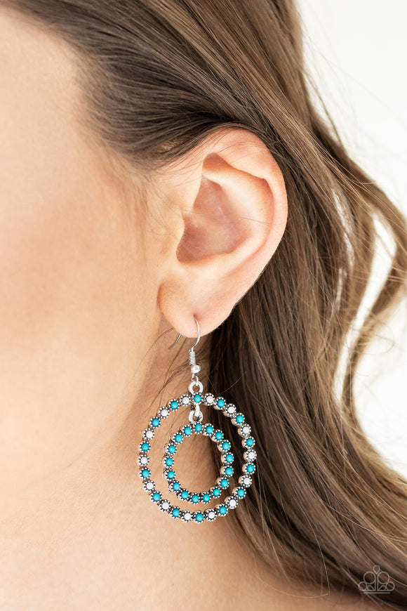 Vibrant Venture - Blue Earrings - Paparazzi Accessories