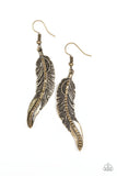 FOWL Play - Brass Earrings - Paparazzi Accessories