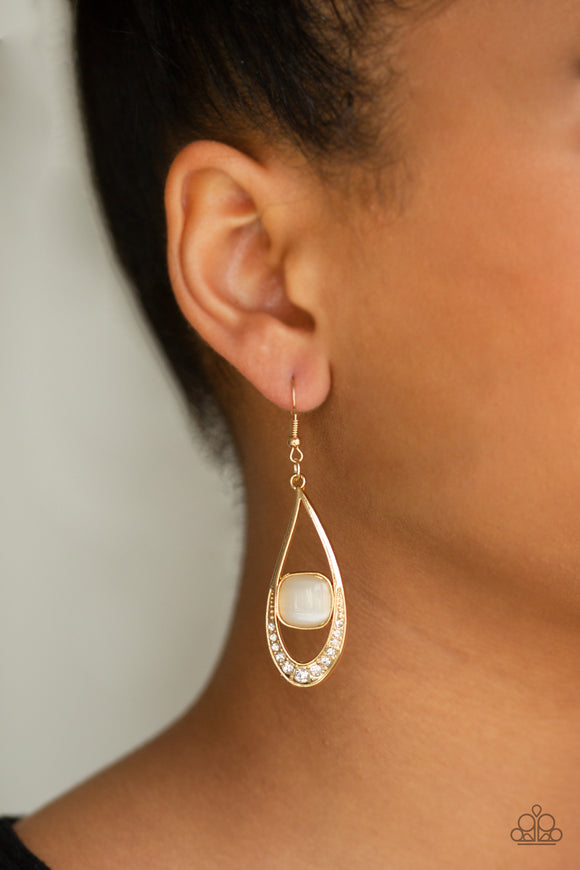 The Greatest GLOW On Earth - Gold Earrings - Paparazzi Accessories