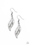 Sparkling Stems - White Earrings - Paparazzi Accessories