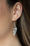 Sparkling Stems - White Earrings - Paparazzi Accessories