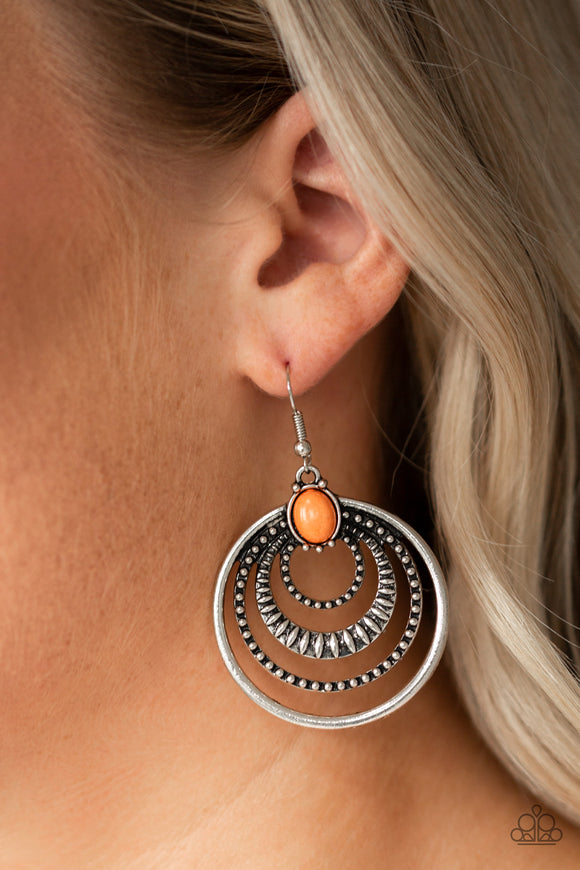 Southern Sol - Orange Earrings - Paparazzi Accessories