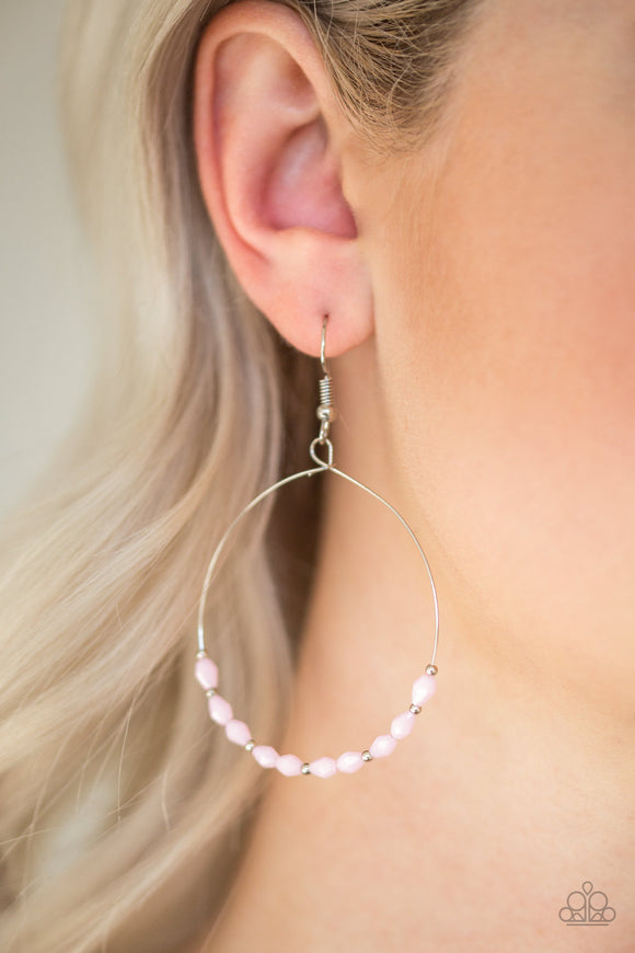 Prize Winning Sparkle - Pink Earrings - Paparazzi Accessories