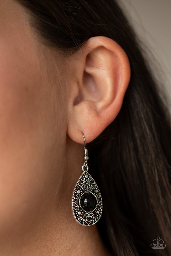 From POP To Bottom - Black Earrings - Paparazzi Accessories