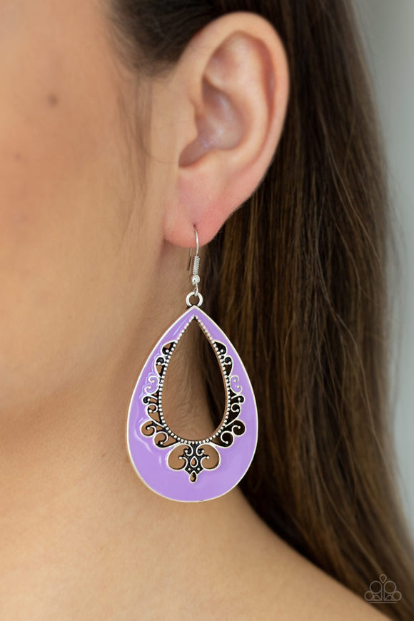 Compliments To The CHIC - Purple Earrings - Paparazzi Accessories