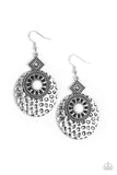 Mayan Mood - White Earrings - Paparazzi Accessories