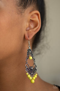 Colorfully Cabaret - Yellow Earrings - Paparazzi Accessories