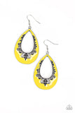 Compliments To The CHIC - Yellow Earrings - Paparazzi Accessories