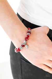 Right On The Romance - Red Bracelet - Paparazzi Accessories