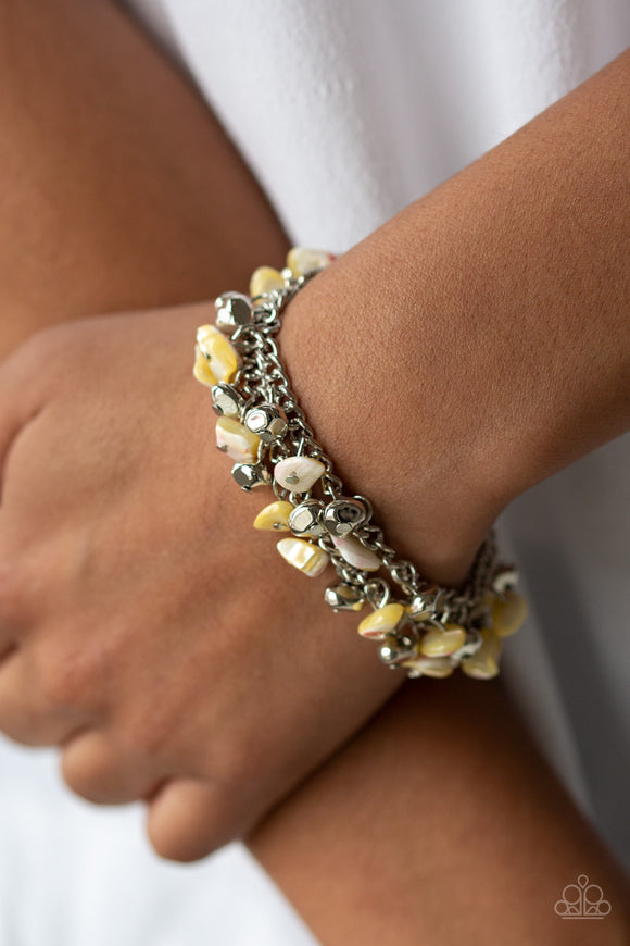 Plentiful Pebbles - Yellow Bracelet - Paparazzi Accessories