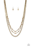 Metro Mixer - Brass Necklace - Paparazzi Accessories