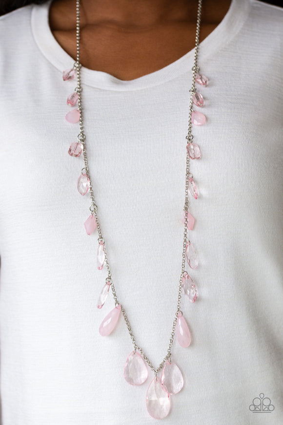 GLOW And Steady Wins The Race - Pink Necklace - Paparazzi Accessories