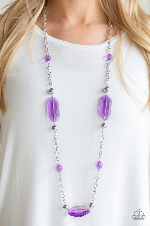 Crystal Charm - Purple Necklace - Paparazzi Accessories