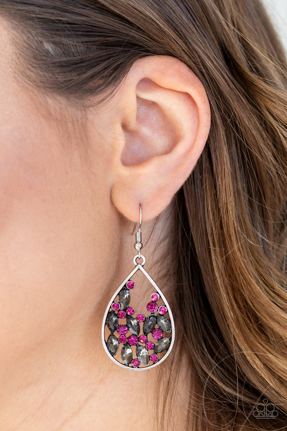 Cash or Crystal? - Pink Earrings - Paparazzi Accessories 