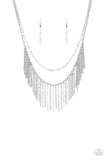 Fierce In Fringe - Silver Necklace - Paparazzi Accessories 
