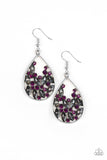 Cash or Crystal? - Purple Earrings - Paparazzi Accessories