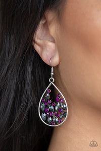 Cash or Crystal? - Purple Earrings - Paparazzi Accessories
