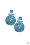 Head Under WATERCOLORS - Blue Earrings - Paparazzi Accessories