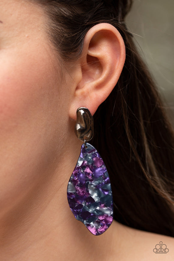 Fish Out Of Water - Purple Earrings - Paparazzi Accessories
