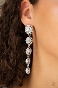 Drippin In Starlight - White Earrings - Paparazzi Accessories