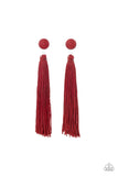 Tightrope Tassel - Red Earrings - Paparazzi Accessories