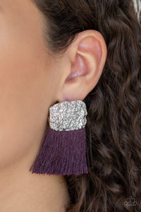Plume Bloom - Purple Earrings - Paparazzi Accessories