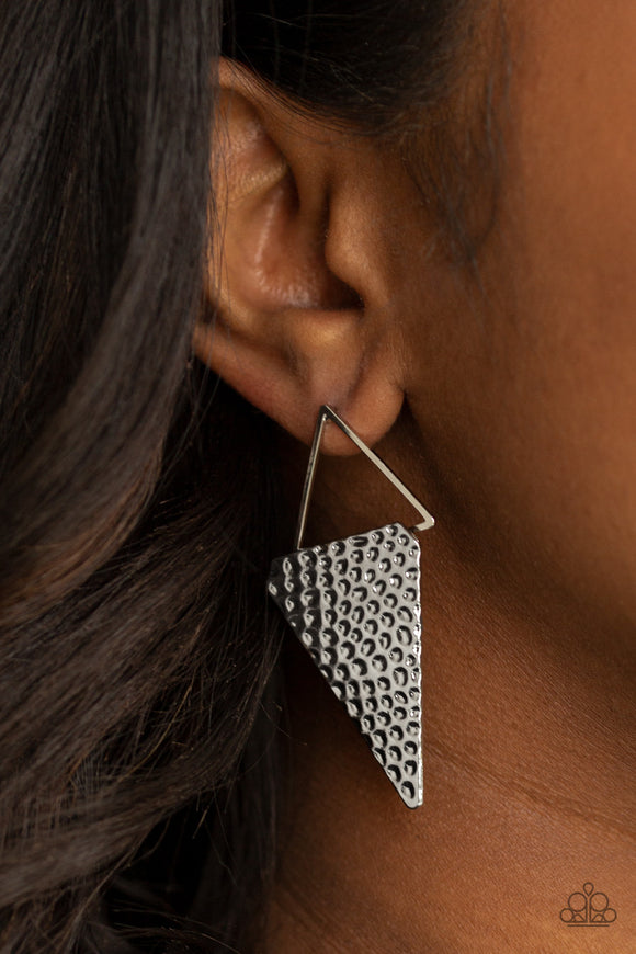 Have A Bite - Silver Earrings - Paparazzi Accessories
