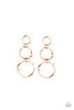 Three Ring Radiance - Copper Earrings - Paparazzi Accessories